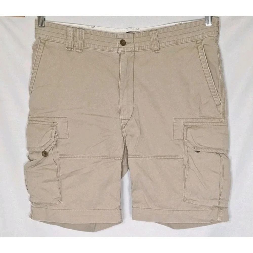 Polo Ralph Lauren 40 Tall Khaki Cotton Twill Cargo Pocket‎ Chino Shorts 40T Tan